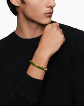 Hex Bead Bracelet with Nephrite Jade and 18K Yellow Gold, 8mm